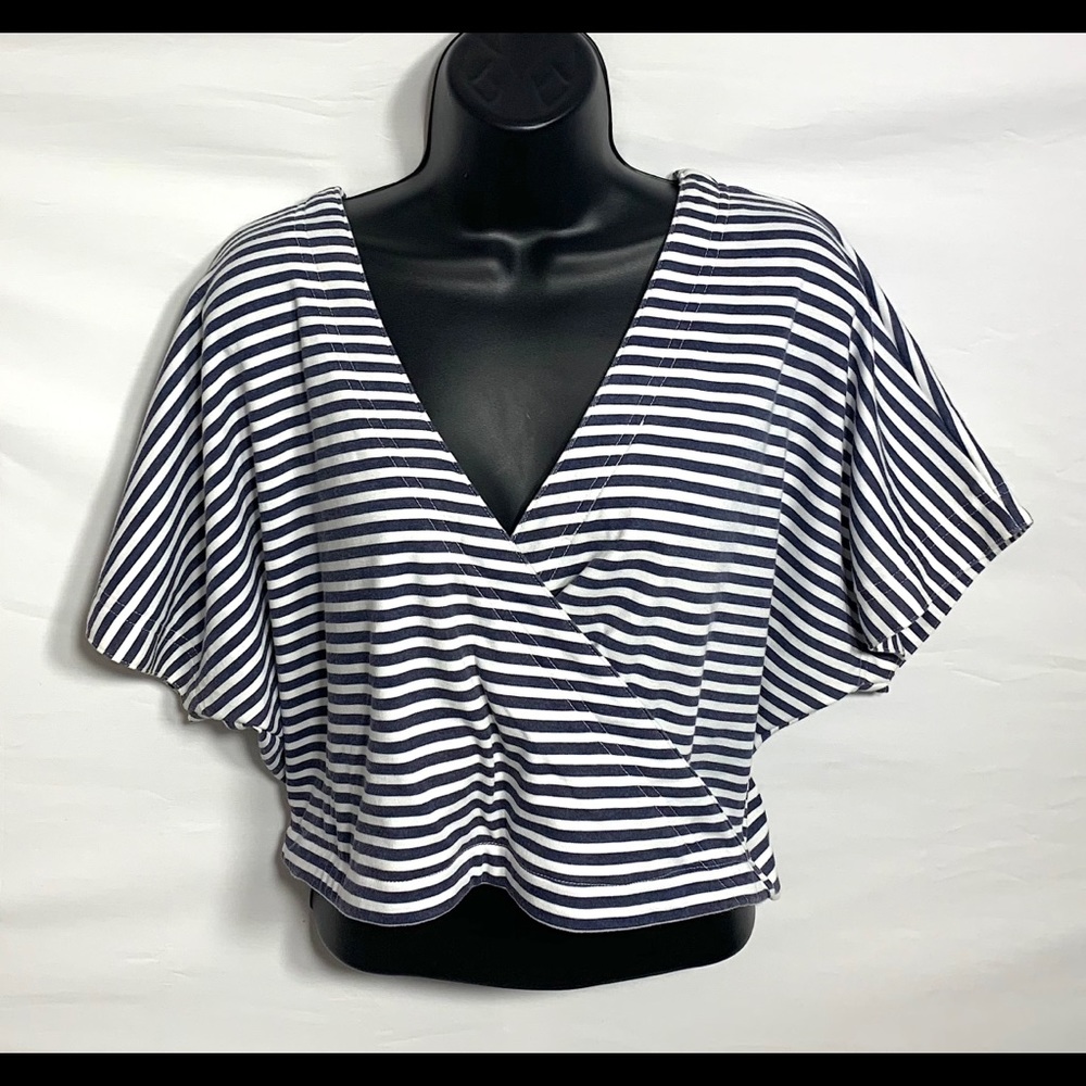 Vintage Together Crop Top Blue/White Sz M